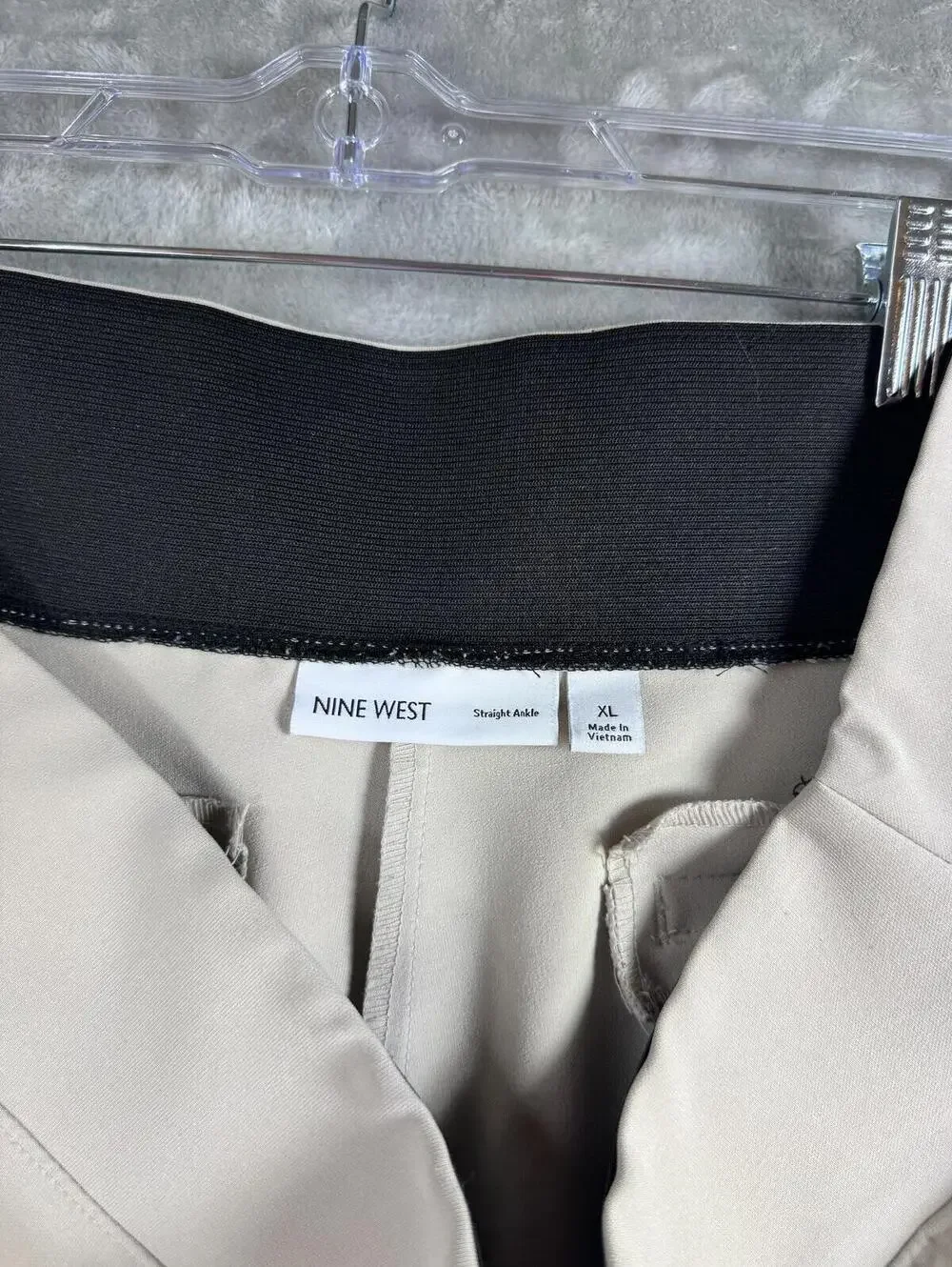 Nine West Women's Beige Straight Leg Pants SZ XL